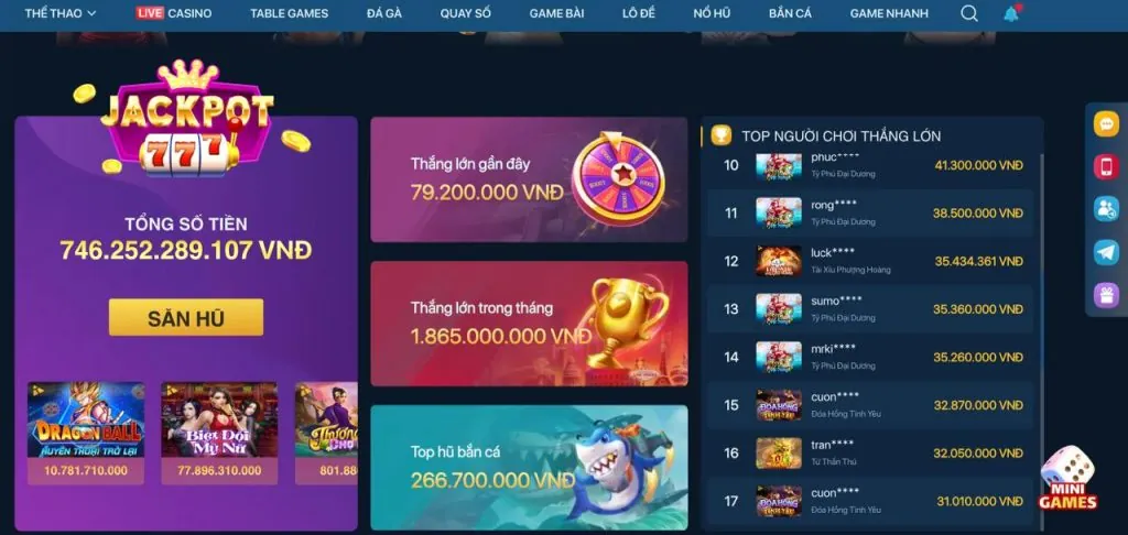 Game Vua Bắn Cá tại 77king88